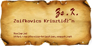 Zsifkovics Krisztián névjegykártya